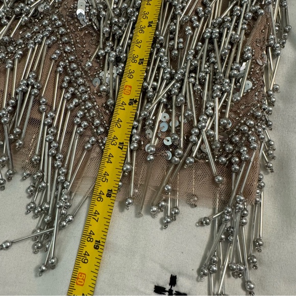 ASOS DESIGN Women’s Embellished Sequins Festival Beaded Fringe Mini Skirt Size 6 - Picture 5 of 11